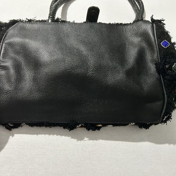 Ibban for Anthropologie Jack beaded leather and fringed purse bag, Boho - Picture 3 of 9